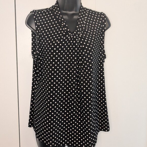 Tommy Hilfiger Tops - Tommy Hilfiger Sleeveless Polka Dot Knot Neck Top Size L